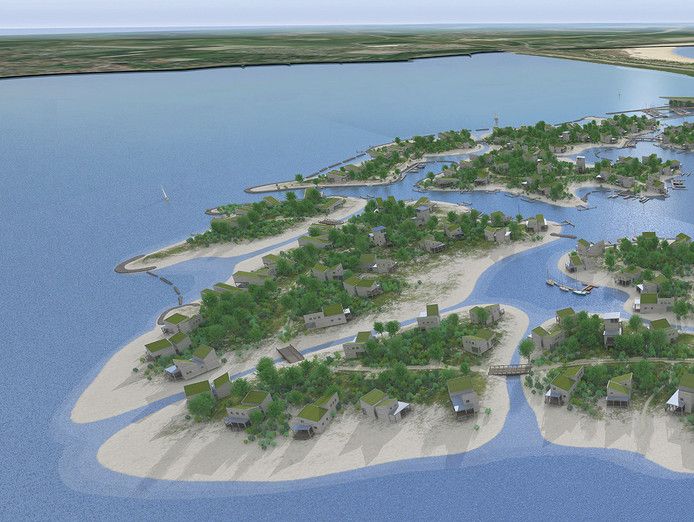 Brouwerseiland moet straks bestaan uit een eilandenarchipel in het Grevelingenmeer.