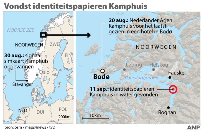 Op deze plek werden spullen van Kamphuis gevonden