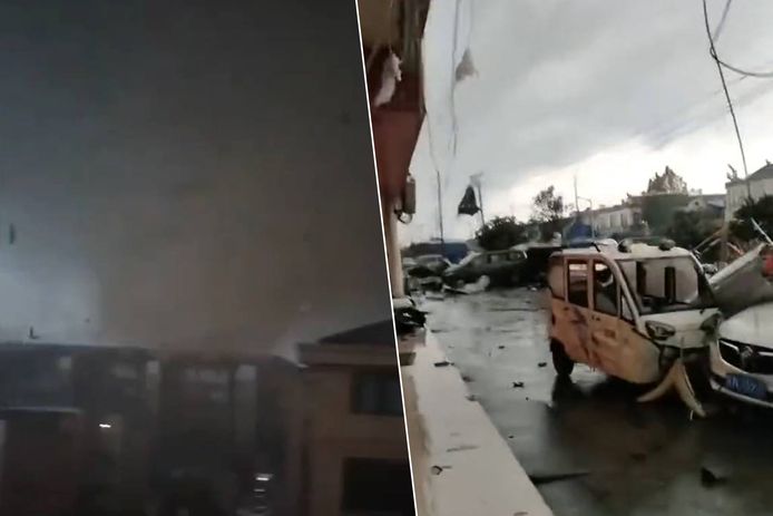 A powerful tornado struck the city of Suqian in Jiangsu Province, China.