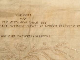 300 jaar oud laken geborduurd met mensenhaar ter nagedachtenis van onthoofde graaf tentoongesteld in Londen