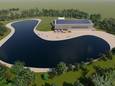 De Egyptische Poort in Bladel: Aan een nieuw te creëren waterplas komt het nieuwe binnenzwembad met horeca.