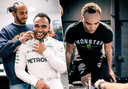 Lewis et Nicolas Hamilton.