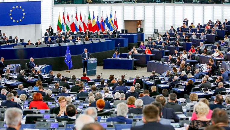 Junckers 'Troonrede', woensdag in het Europees parlement Beeld epa