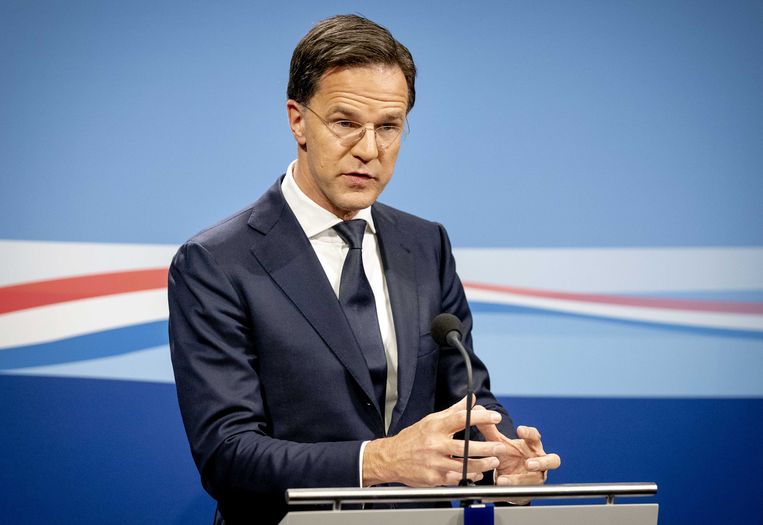 Premier Mark Rutte houdt maandagavond om 19.00 uur een toespraak op televisie. Beeld ANP