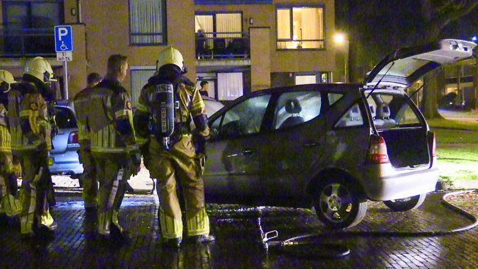 Aan de Spaarnestraat in de Enschedese wijk Deppenbroek stond vrijdagavond een auto in brand.