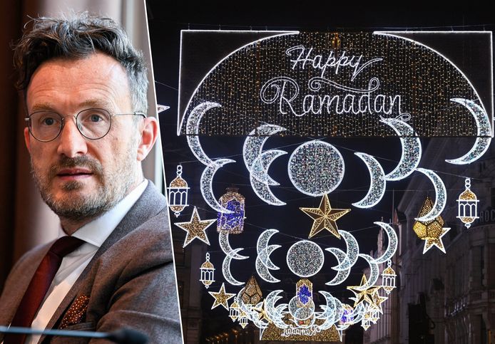 Pascal Smet (Vooruit) is erg enthousiast over de ramadan-lampjes in Londen.