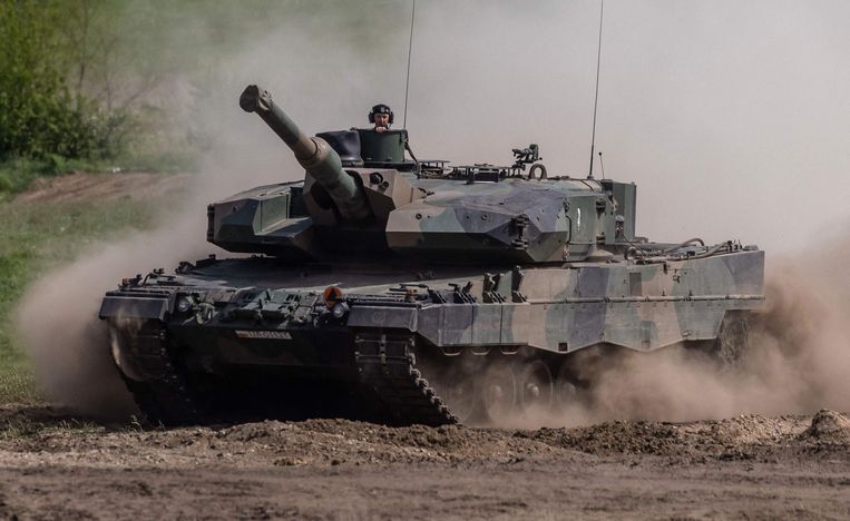 Leopard 2-tank van de Poolse landmacht. Beeld AFP