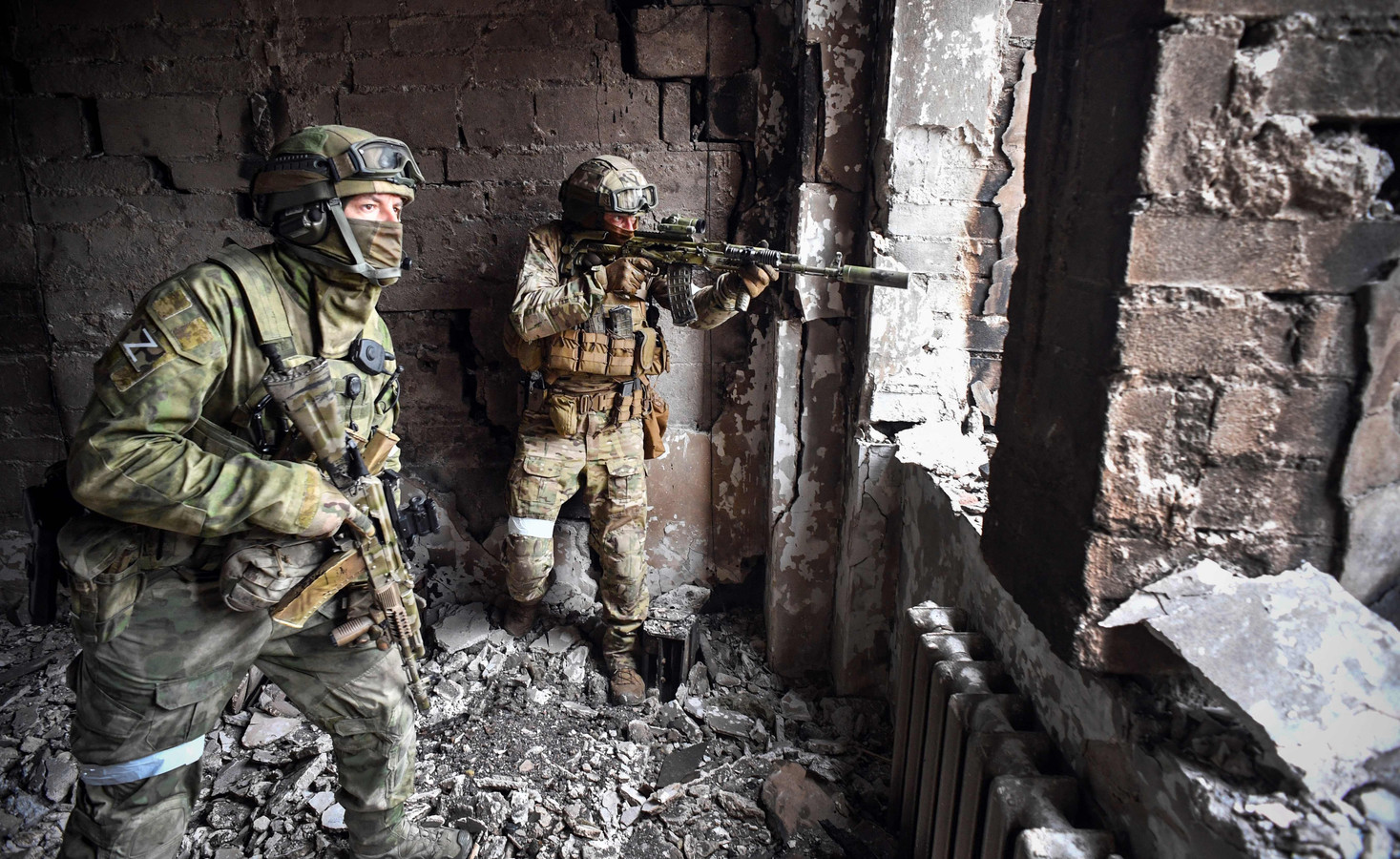 Russische soldaten in Marioepol (archiefbeeld ter illustratie).