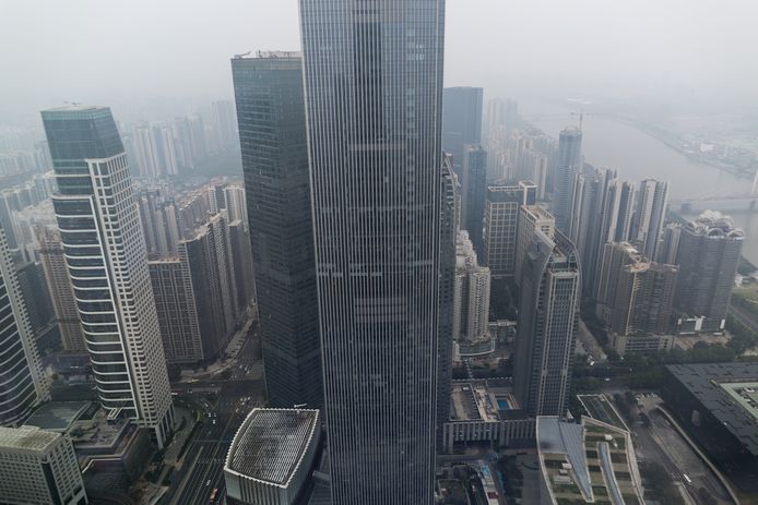 De financiële wijk van Guangzhou. In de Zuid-Chinese stad is een Amerikaans consulaat gevestigd.