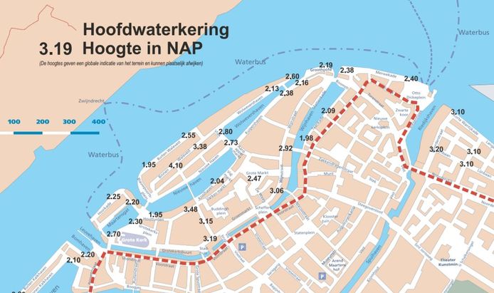 Hoogwaterkaart Dordrecht