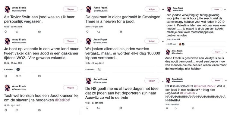 Tweets van rapper Anne Frank Beeld Cidi