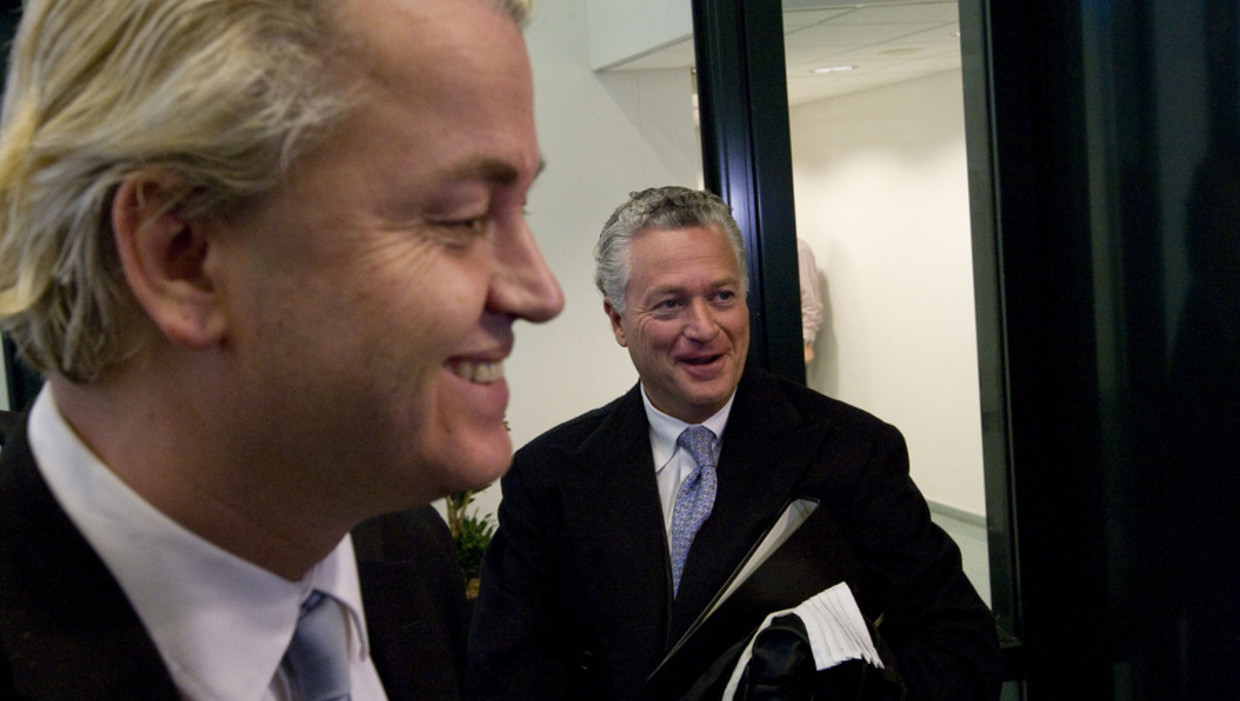 Wilders en Moszkowicz in 2009. Beeld ANP