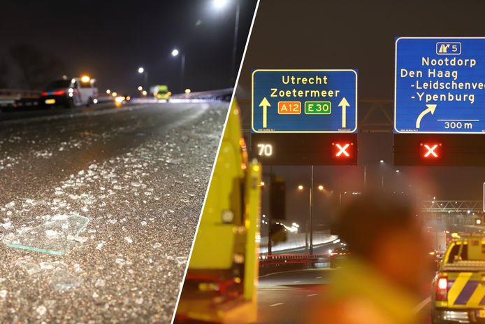 Een glazenmaker verloor donderdag 29 februari twee ruiten op het viaduct van de snelweg A12 in Den Haag.