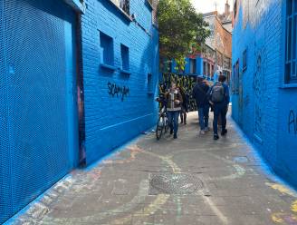 Grote schoonmaak in het Graffitistraatje: alles is blauw, al bleef dat niet lang zo