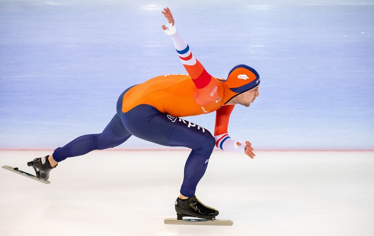 Michel Mulder op de 500 meter in februari 2019 in Hamar. Beeld BSR Agency