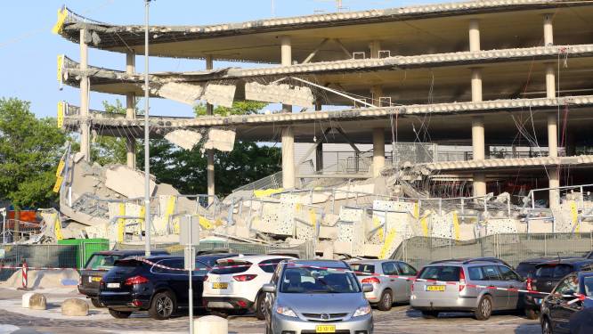Bewakingscamera legt bezwijken parkeergarage Eindhoven Airport vast
