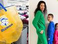 Shalimar Vos met haar zoon Vic en dochter Mexi in de huispakken van Zeeman.