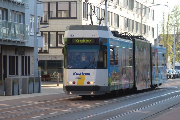 De kusttram in Middelkerke.