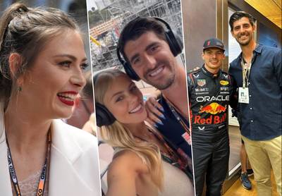 KIJK. “Gefeliciteerd, mijn vriend”: Courtois gaat op foto met winnaar Verstappen, ook andere sterren beleefden F1 in Monaco vanop eerste rij