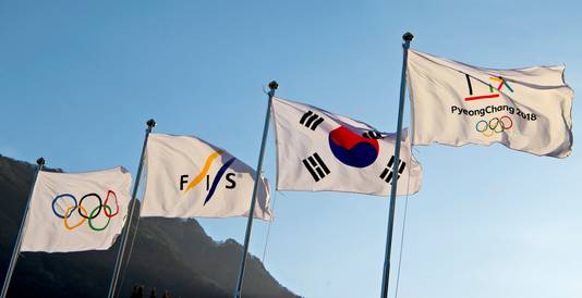De wind waait in het Jeongseon Alpine Centre.