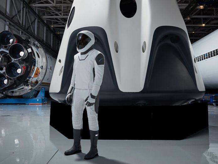 Het ruimtepak dat de astronauten van SpaceX zullen krijgen.