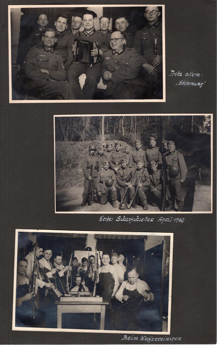 Pagina uit het fotoalbum van Josef Freialdenhoven. Beeld Collectie Robin Gouwswaard/ Stichting Hilversum in de Oorlog.