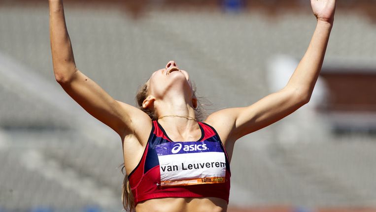 Nicky van Leuveren tijdens het NK atletiek in het Olympisch Stadion vorig jaar. Beeld anp