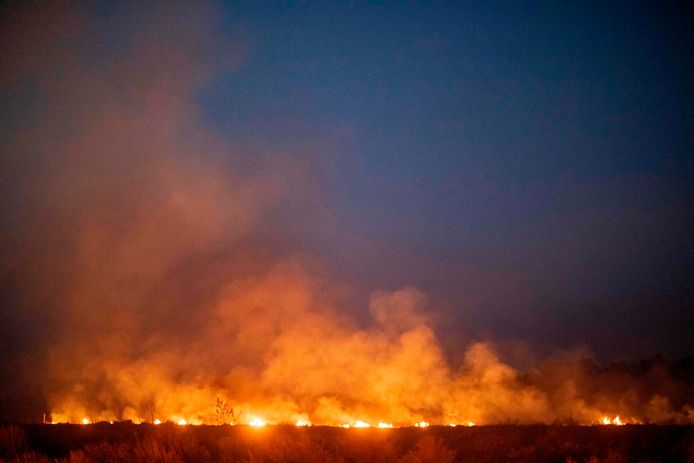 Een brand  in Nova Santa Helena in het Braziliaanse Amazonegebied.