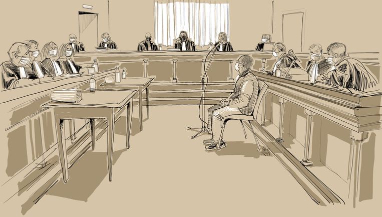 Agent V.J. op het proces. Beeld BELGA