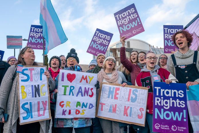Proponents of the new trans legislation gather in Edinburgh.
