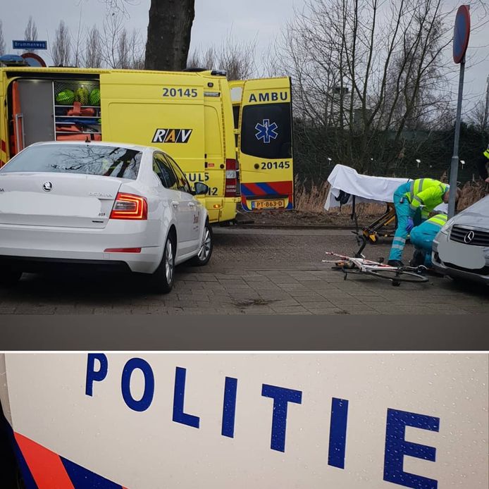 De situatie vlak na het ongeluk in Tilburg.