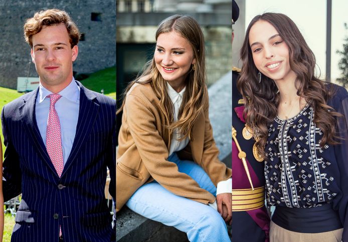 Van links naar rechts: prins Georg van Liechtenstein, prinses Elisabeth en prinses Salma van Jordanië.