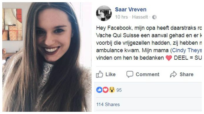 Saar deelde het bericht onder meer op Facebook.