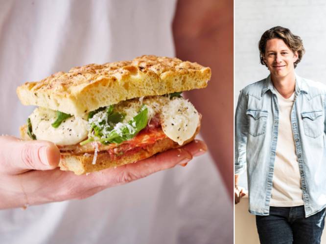 Focaccia burger ‘kip a la parmagiana’   