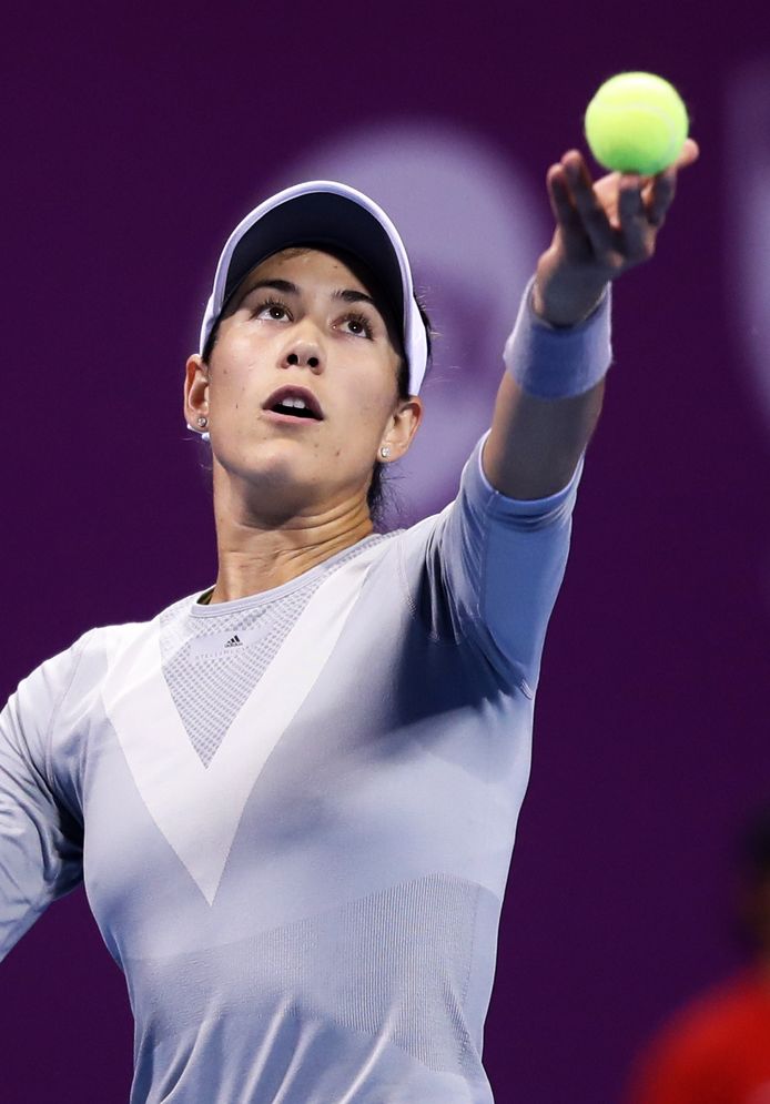 Garbiñe Muguruza op de Qatar Open, waar ze in de finale verloor van Petra Kvitova.
