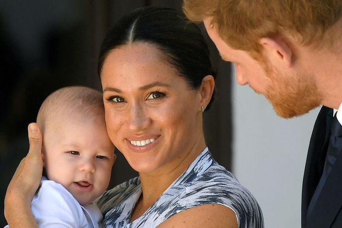 Meghan met haar zoontje Archie en prins Harry op reis in Zuid-Afrika afgelopen september.