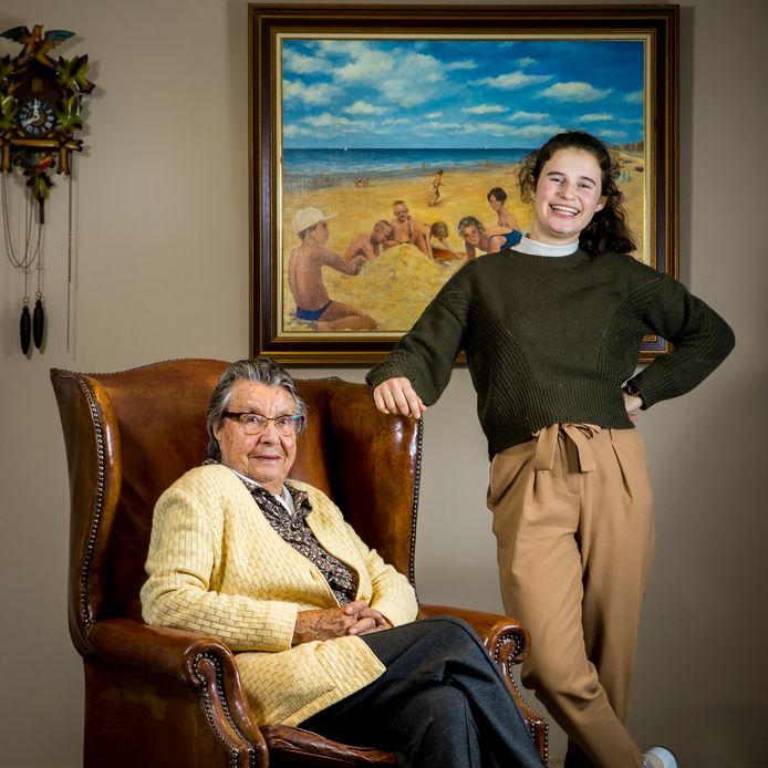 Paulette en haar achterkleindochter Fran: "Uw tijd komt nog wel, 'meiske'."