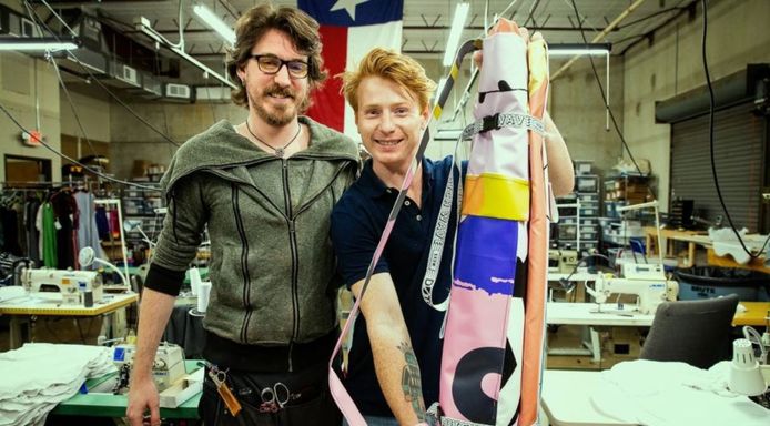 Bas Timmer (rechts) met Kristopher Robin Stevens van het Amerikaanse naaiatelier Stitch.