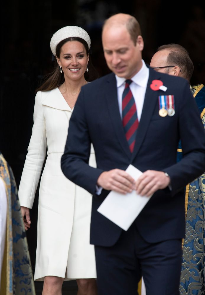 Kate Middleton en prins William tijdens de herdenking.