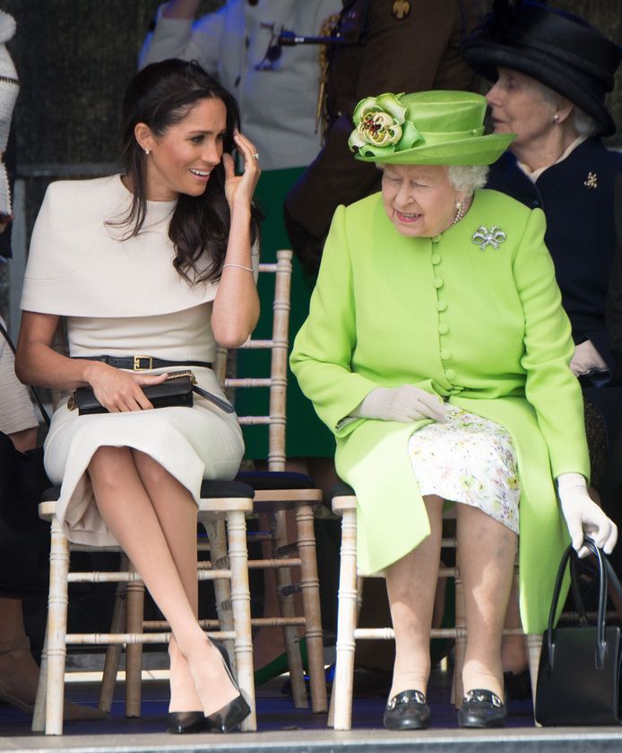 Meghan Markle en de Britse Queen Elizabeth.