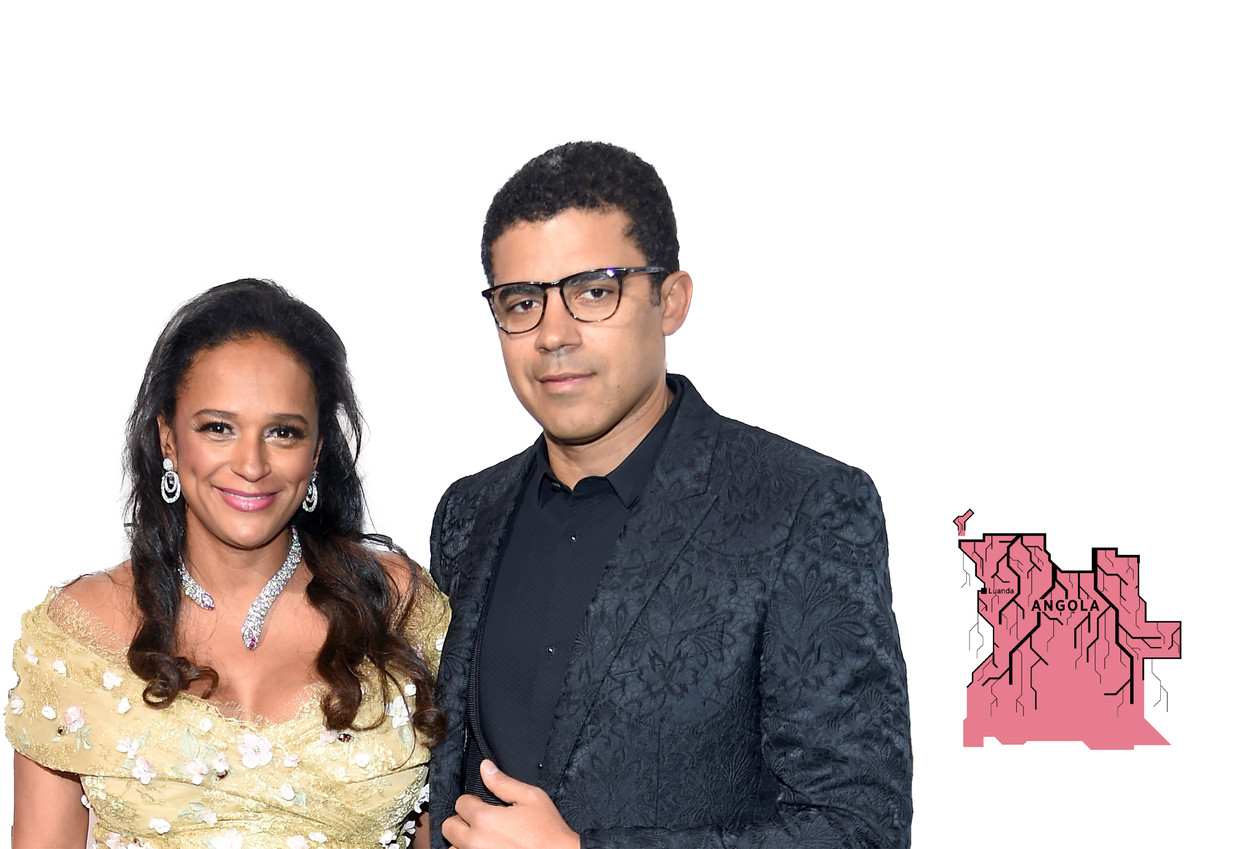 Isabel dos Santos en haar echtgenoot Sindika Dokolo.  Beeld Corbis via Getty Images