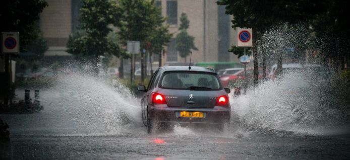 Hevige regenval, foto ter illustratie