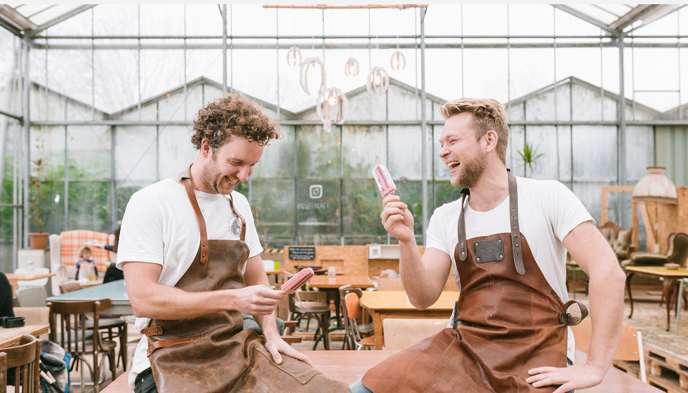 De mannen achter IJsbaart: Stefan Wijdenes (links) en Tijn Baart.