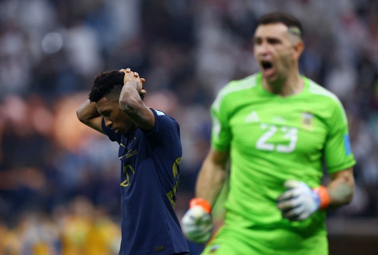 Kingsley Coman miste in de strafschoppenreeks. Beeld REUTERS