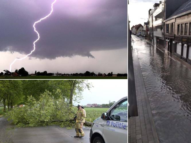 Hevig onweer trekt over Vlaanderen: dak van sporthal gaat vliegen in Lummen, 5 gewonden in Brussel