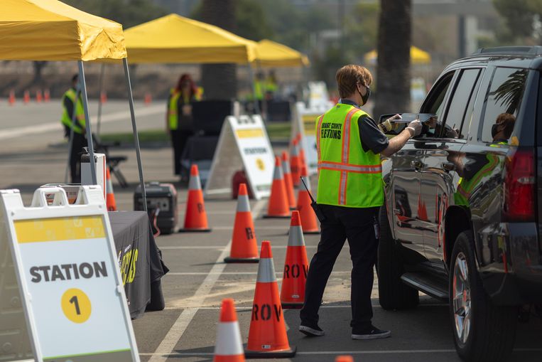 Ook drive-thru stemmen is dit jaar mogelijk.   Beeld Getty Images