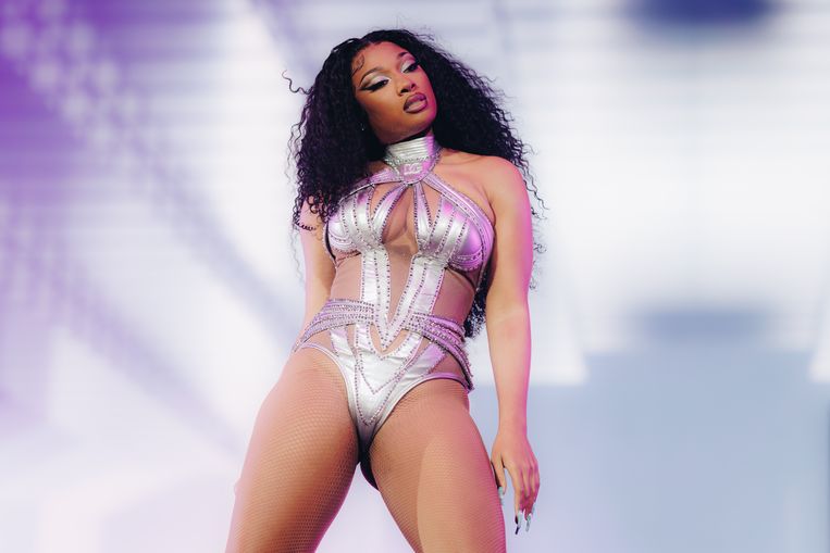 Megan Thee Stallion op Coachella.  Beeld Getty Images for Coachella