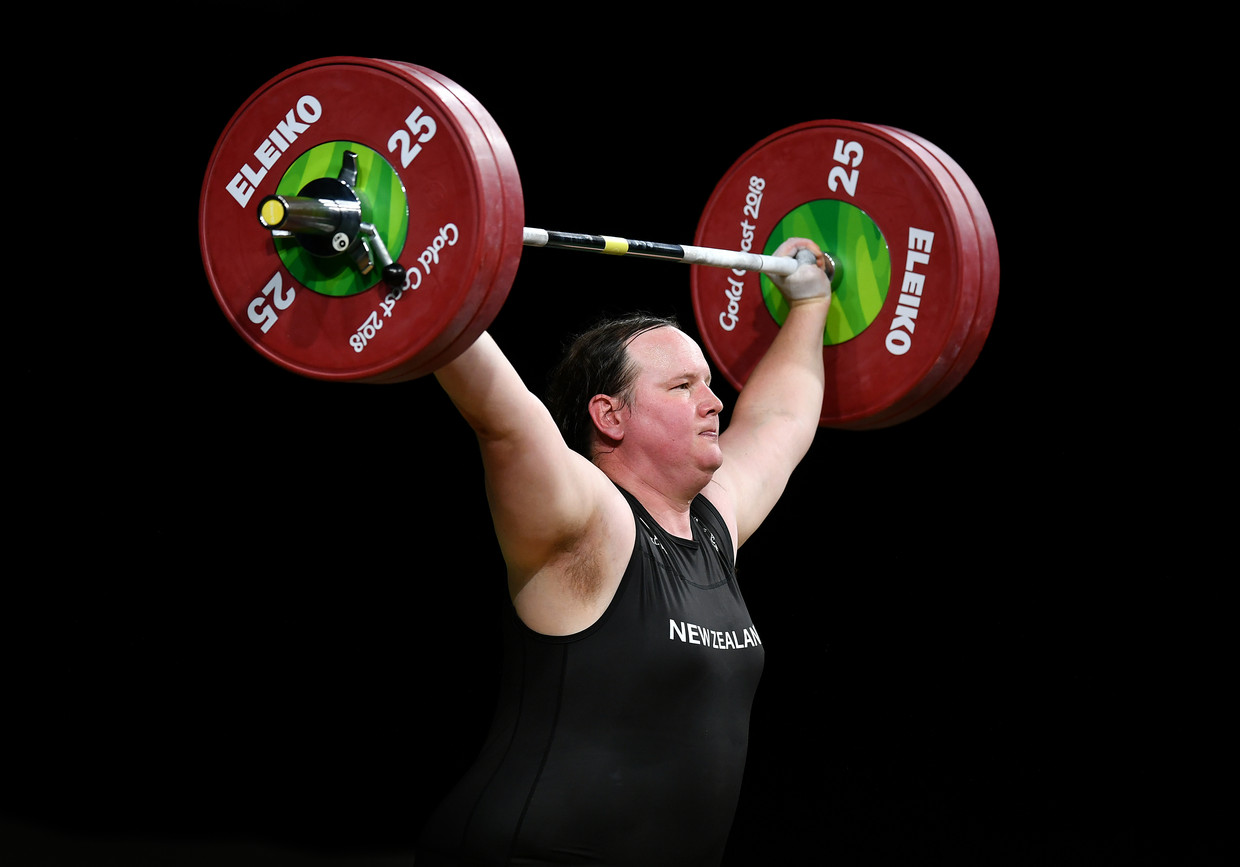 Laurel Hubbard tijdens de Gold Coast Commonwealth Games in 2018. Beeld Getty Images