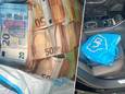 In de plastic tas van de Albert Heijn werd meer dan 370.000 euro gevonden.