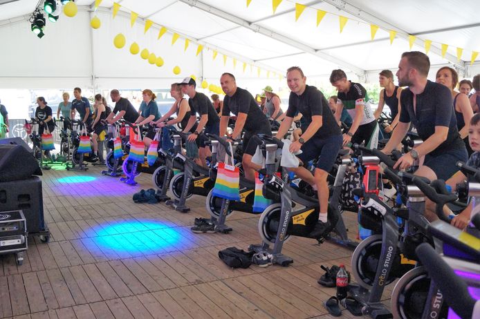 Het wereldrecord indoor cycling sneuvelde (officieus) op het Polenplein dankzij de vzw Ride4Charity